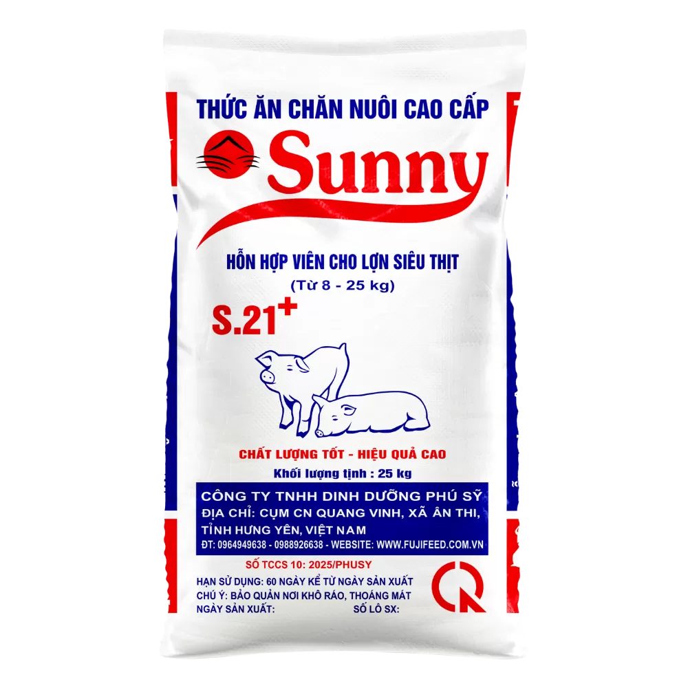 S.21+ HỖN HỢP VIÊN CHO LỢN SIÊU THỊT (TỪ 8 - 25 KG)