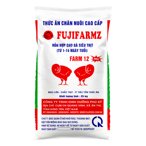 FARM 12 HỖN HỢP CHO GÀ SIÊU THỊT ( TỪ 1 ĐẾN 14 NGÀY TUỔI)