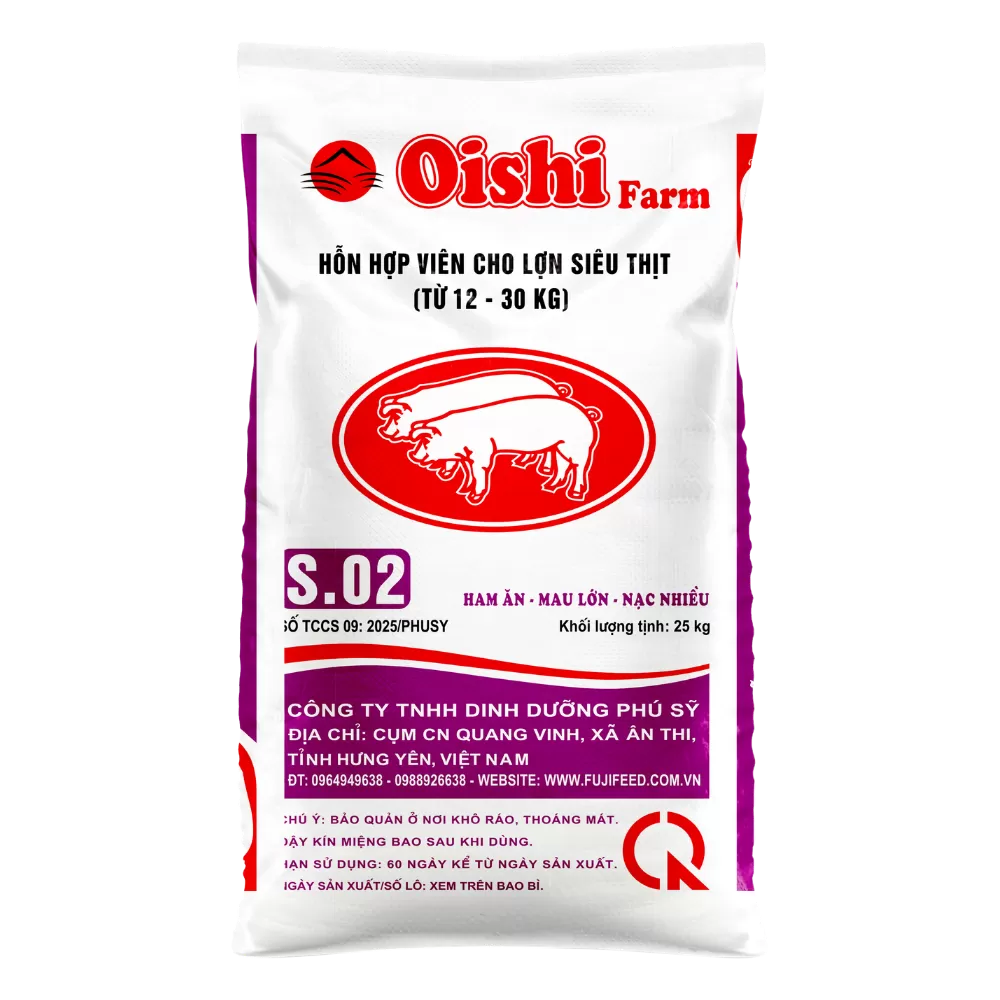 S.02 HỖN HỢP VIÊN CHO LỢN SIÊU THỊT (TỪ 12 - 30KG)