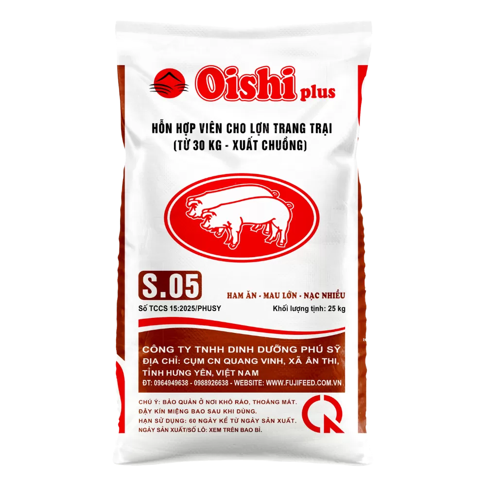 S.05 HỖN HỢP VIÊN CHO LỢN TRANG TRẠI (TỪ 30KG - XUẤT CHUỒNG)