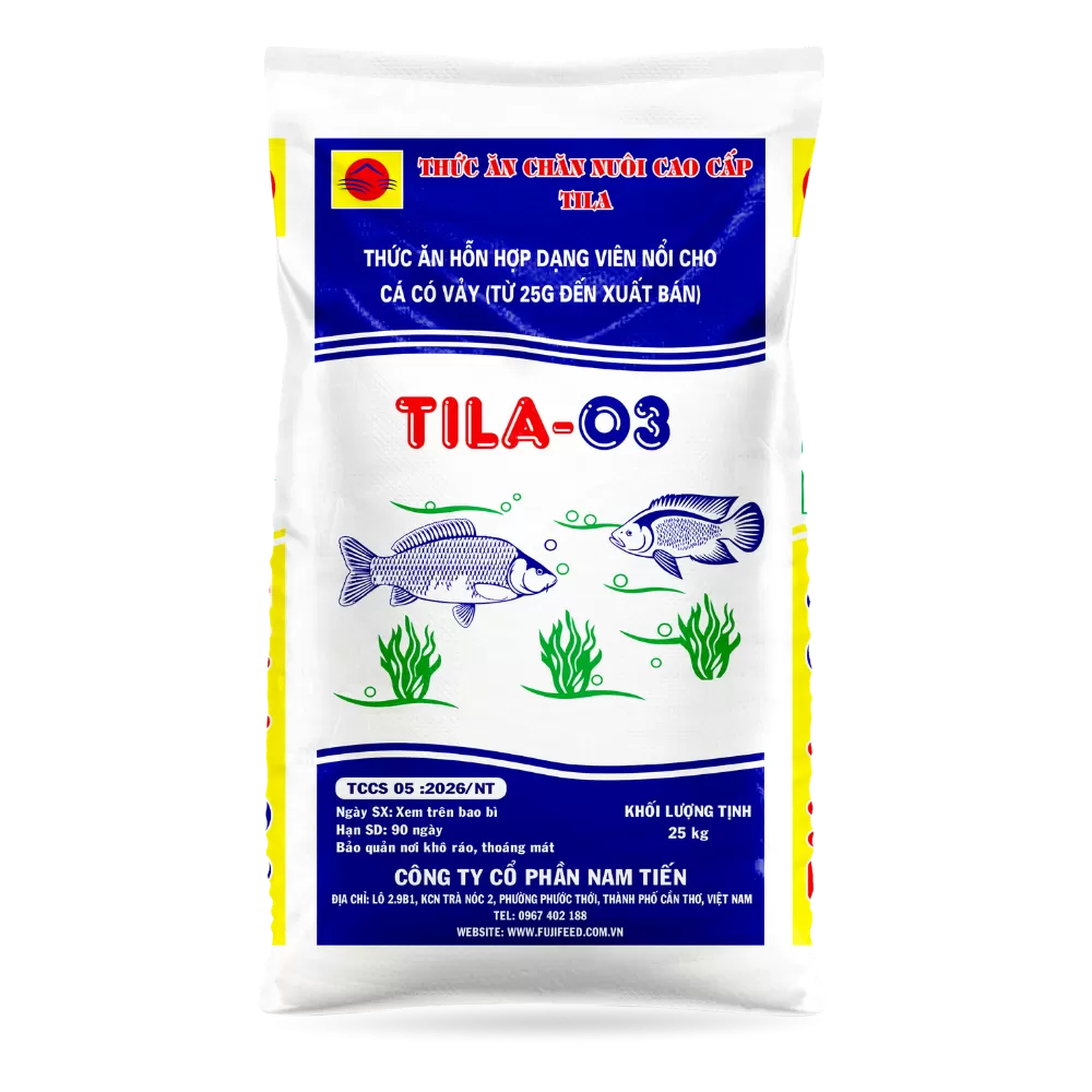 TILA-03 THỨC ĂN HỖN HỢP DẠNG VIÊN NỔI CHO CÁ CÓ VẢY (TỪ 25G ĐẾN XUẤT BÁN)